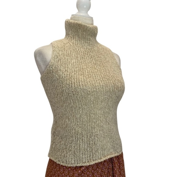 Maxmara Weekend Sleeveless Turtleneck Virgin Wool Blend Ribbed Luxe Knitwear - Picture 8 of 8